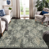 Garvee 5x7 Area Rug Green Carpet for Living Room/Bedroom, Low Pile Non-Slip, Washable, Soft Polypropylene, Snowflake Print, Kids' Room - Green