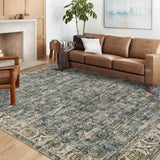 Garvee Washable Rugs 4x6 Rug for Living Room Vintage Rugs for Bedroom Aesthetic Entryway Rug Distressed Printed Throw Rugs Non Slip Carpet Stain Resistant Thin Office Rug 4'x6' Distressed Blue - Blue