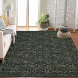 Garvee Vintage Boho Area Rugs Dark Green 10'x13' Washable Large Rugs Non-Slip Backing Soft Pastel Carpets for Living Room Bedroom Dining Room Nursery Office Farmhouse Home Decor - Dark Green