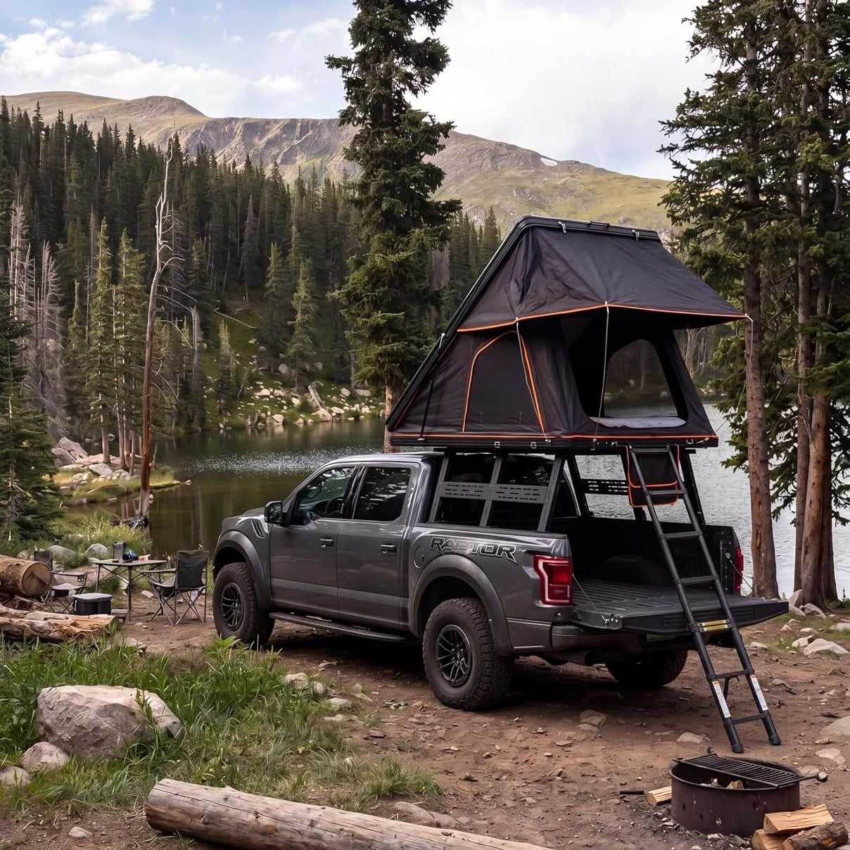 Garvee Aluminum Hardshell Rooftop Tent - 84"x52" Low-Profile Pop-Up Roof Top Tent with 2.4" Mattress, 5000mm Waterproof Rating, 660 lbs Capacity, Compatible with SUV, Truck, and Van (Black)