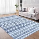 Garvee Large Rug 8x10 Area Rugs for Bedroom Washable Modern Living Room Rug Moroccan Throw Rugs Blue Rug Area Rug Soft Large Rug Bohemian Geometric Nursery Rug Room Carpet Classroom Rug Blue 8'x10' - Blue