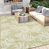 Garvee Area Rug 5'x 8' Modern Leaves Pattern Outdoor Indoor Rug Low Pile Non-Shedding High Traffic Rug Natural Color - Natural
