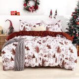 Garvee Christmas Duvet Cover Twin, Soft Microfiber Red Duvet Covers, Reversible Printed Comforter Cover Set Christmas Holiday Decorative Bedding (Christmas Theme, Twin) - Orange