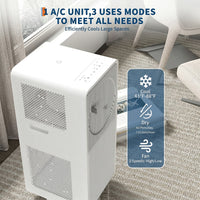 Garvee 10,000 BTU Drainage-free Portable Air Conditioner for Indoor Rooms, 3-In-1 AC Unit for Bedroom 160-215 Sq.Ft, Dehumidifier, Fan, Sleep Mode, 24 Timer, Remote Control, Window Kits, White