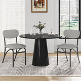 Garvee Dining Chairs, Boucle Dining Chairs Set of 2, Mid-Century Modern Upholstered Kitchen Dining Room Chairs with Arched Metal Legs for Dining Room Kitchen Living Room, Grey - Grey
