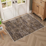 Garvee Solid Brown 2x3 Small Area Rug Entryway Mat with Rubber Backing Stain Resistant Brown Modern Solid Color Washable Rug for Living Room Bedroom Kitchen - Brown