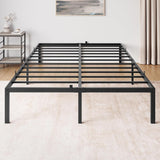Garvee 14 Inch Full Bed Frame with Storage,Metal Platform Full Bed Frame No Box Spring Needed Steel Slat Support Easy Assembly (Full) - Black - 14 Inch