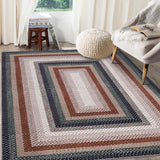 Garvee Bordered Blue Multi 5x7 Bedroom Rug Braided Area Rug Machine Washable Living Room Area Rug Modern Braid Printed Throw Carpet for Dining Room Non Slip Entry Rug Farmhouse Carpet for Home Decor - Blue Multi