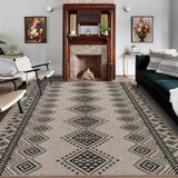 Garvee Boho Geometric Runner Rug 2x6 Non-Slip Jute Alternative, Machine Washable, for Kitchen, Laundry, Guestroom, Coffee - Brown