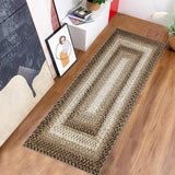 Garvee Bordered Taupe 2x8 Rugs, Braided Printed Hallway Runner Rug Washable Non Slip Boho Farmhouse Carpet - Taupe