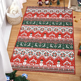 Garvee Area Rug Christmas 4x6 Area Rug Non-Slip Christmas Decor Carpet Washable Snowflake Geometric Accent Carpet Xmas Deer Ultra-Soft Floor Cover for Living Room Bedroom, Red&Green - Red & Green