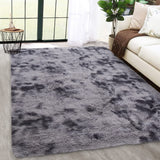 Garvee Fluffy & Sheepskin Dark Grey 6'-Square Area Rug for Bedroom Plush Rug Non-Slip Carpet Shaggy Rug for Living Room Bedroom Dining Room Kitchen Office Nursery Bedroom Decor - Dark Gray