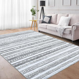 Garvee Large Area Rugs 8x10 Rug for Bedroom Washable Modern Living Room Rug Moroccan Throw Rugs Grey Rug Area Rug Soft Large Rug Bohemian Geometric Nursery Rug Room Carpet Classroom Rug 8'x10' Grey - Gray