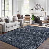 Garvee Large Area Rug Living Room Rugs 9x12 Large Soft Machine Washable Boho Moroccan Neutral Stain Resistant Indoor Floor Rug Carpet for Bedroom Under Dining Table House Decor Black - Black