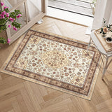Garvee Washable Area Rug Vintage Foldable Thin Soft Low-Pile Non-Slip Stain Resistant Indoor Outdoor Carpet Camel 2x3ft - Camel