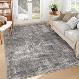 Garvee Area Rugs 5x7, Machine Washable Rugs for Living Room, Non-Slip Vintage Retro Rug, Low Pile Lightweight Chenille Print Rug for Bedroom Dining Room Home Office (Grey) - Gray