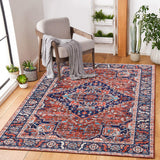 Garvee Boho Pearl Plush Area Rug - 4' x 6', Red & Blue, Persian Distressed Design, Non-Shedding Machine Washable & Slip Resistant Ideal for High Traffic Areas in Living Room, Bedroom - Red