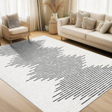 Garvee 9x12 Washable Rug Non Slip Neutral Beige for Living Room Dining Room Bedroom - Beige-Middle Black