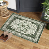 Garvee Short Pile Area Rugs Vintage Large Non Slip Carpet for Living Room Bedroom Dining Room Kitchen 2x3ft - Green