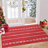 Garvee Christmas Area Rug 2x3 Boho Area Rug for Entryway Bohemian Christmas Doormat Non-Slip Kitchen Rug Washable Floor Cover for Living Room Bedroom, Red Boho, 2x3 Feet - Red