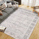 Garvee Vintage Style Area Rugs Non-Slip Reversible Machine Washable Rug for Living Room Bedroom Beige 9x12ft - Beige