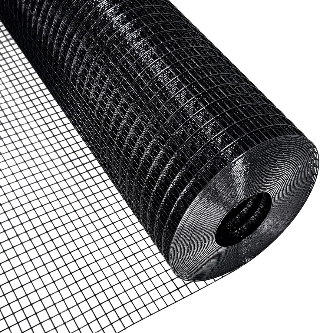 Black Hardware Cloth 1/2 Inch 24 in x 50 ft 19 Gauge PVC Coating Wire Mesh Rolls Vinyl Coated Welded Chicken Wire Fencing for Home and Garden Fence and Home Improvement Project