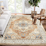 Garvee Washable Rug 8x10 Non-Slip Ultra-Thin Area Rug Taupe for Living Room Bedroom - Brown