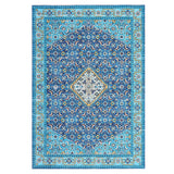 Garvee 6x9ft Persia Style Area Rug Blue-Green,Machine Washable Stain-Resistant Area Rug with Non-Slip Backing Low for Living Room, Bedroom, and Dining Room - Blue-Green