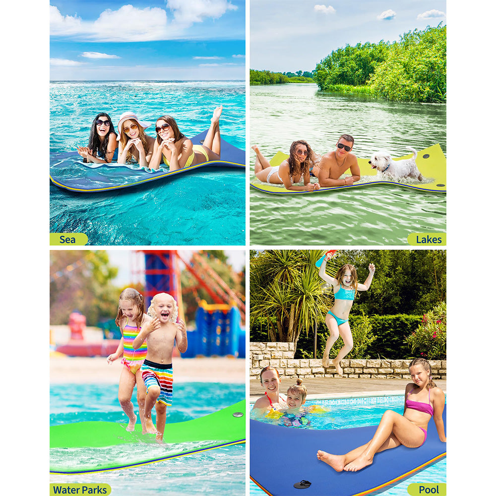 Garvee Lily Pad Floating Mat 8 ft/9 ft/12 ft, Tear-Resistant XPE Foam, Lake & Pool Use, Neon Orange/Yellow/Blue