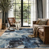 Garvee Abstract 5x7 Area Rugs Washable Soft Non Slip Modern Ultra Thin Blue for Bedroom Living Room Dining Room Home Office - Blue