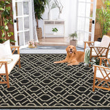 Garvee Outdoor Rug 4x6 Black Geometric Modern Waterproof Patio Deck Porch Indoor Outdoor - Black
