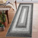 Garvee Bordered Grey 2x6 Runner Rugs, Washable Rug Area Rug Modern Hallway Floor Mat Boho Rug Retro Distressed Carpet Grey BordeGrey Country Accent Rug Non Slip Bathroom Kitchen Bedroom Living Room - Gray
