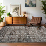 Garvee Oriental Retro Red 5x7 Washable Area Rugs Vintage Printed Accent Rugs with Non-Slip Backing, Stain-Resistant Oriental Throw Rugs, Farmhouse Low Pile Rugs for Bedroom, Living Room - Retro Red