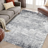 Garvee Washable Rug 5x7 Non Slip Area Rug for Living Room Abstract Aesthetic Rug for Bedroom Stain-Resistant Ultra-Thin Indoor Throw Carpet for Dining Room Living Room Home Office Nursery Ash Grey - Gray