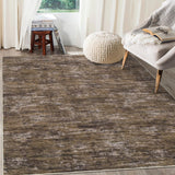 Garvee Solid Brown 5x7 Area Rugs, Machine Washable Area Rug for Living Room Non-Slip Stain Resistant Modern Abstract Bedroom Rug Contemporary Solid Throw Rug Foldable Accent Floor Carpet for Dining Room - Brown