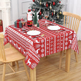 Garvee Christmas Tablecloth, Xmas Tree and Deer Design Square Table Cloth Waterproof Holiday Decorative Boho Table Cover for Outdoor, Indoor Party Kitchen Dining Room, 52 x 52 Inch, Red - Red