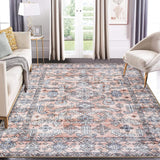Garvee Pink Oriental Vintage Area Rugs 6x9 Accent Floral Area Rug Washable Moroccan Distressed Area Rug for Living Room Bedroom Children's Room Office Dining Room Pink - Pink
