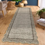 Garvee Runner Rugs Non Slip Hallway Rug 2x6 Washable Modern Scalloped Carpet Brown - Brown