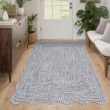 Garvee Imitation Braided Collection-Print 3x5 Rug Washable Area Rug Non Slip Rubber Backing Bedroom Living Room Rustic Accent Rug Farmhouse Soft Low Pile - Light Gray