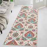 Garvee Runner Rug 2x6 Paisley Area Rug Entryway Runners Anti-Slip Vintage Distressed Floor Carpet Low Pile Soft Hallway Runner Rug Ultra-Thin Retro Accent Rug Runner for Kitchen Laundry - Colorful