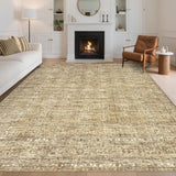 Garvee Floral Rugs 9x12 Washable Soft Non Slip Area Rug Vintage Floral Print Beige for Living Room Bedroom Dining Room Office - Beige