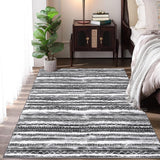 Garvee Boho Geometric Area Rug 8x10 - Machine Washable, Anti-Slip Backing, Plush Fabric, Pet & Child Friendly, Grey/Black - Perfect for Bedroom, Living Room, Dining Room - Gray