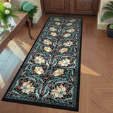 Garvee 2x6 Washable Runner Rug Soft Floral Non Slip Backing Entryway Hallway Kitchen Bedroom Bathroom Carpet - Black Multi