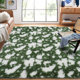Garvee Fluffy Shag 8x10 Area Rug Ultra Soft Plush Bedroom Rug Large Fluffy Shaggy Rugs for Living Room Non-Slip Fuzzy Modern Cow Print Aesthetic Carpet for Kids Room Playroom Dorm Bedside Green - Green Multi