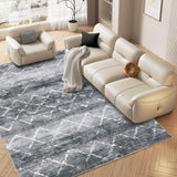 Garvee Washable Rugs 8x10 Abstract Grid Rug for Living Room Modern Distressed Area Rug for Bedroom Contemporay Office Rug Low Pile Neutral Soft Nursery Rug Non Slip Farmhouse Floor Cover Grey - Gray