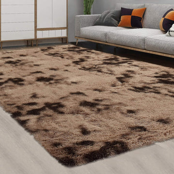 6x9 coffee shag rug, ultra-soft faux fur, modern design, perfect for bedrooms