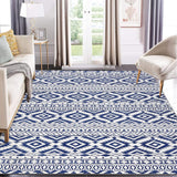 Garvee 9x12 Area Rug Vintage Washable Boho Living Room Low Pile Blue - Blue