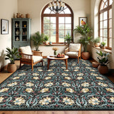 Garvee Area Rugs 8x10 Retro Floral Washable Rug Soft Non Slip Backing for Living Room Bedroom Dining Room - Black Multi