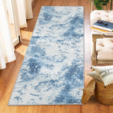 Garvee Washable Soft Runner Rug, 2x6 Modern Abstract Design Area Rugs, Stain Resistant Foldable Carpet Non-Shedding Floor Mat with Non-Slip Backing, for Living Room Bedroom Dining Room Office, Blue - Blue