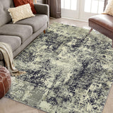 Garvee 5x7 Washable Modern Rug, Abstract Distressed Area Rug, Rugs for Living Room with Non-Slip Backing,  Hallway Carpet, Stain Resistant Floor Cover, Entry Rug for Home Decor, Beige Black - Beige Black